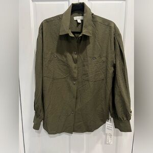 TREASURE & BOND NWT Nordstrom Green Button Down SIZE MEDIUM Womens BRAND NEW